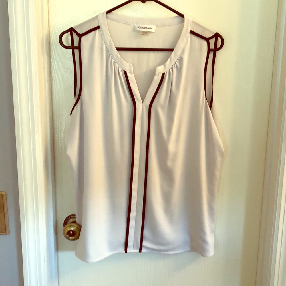 Calvin Klein sleeveless sheer top